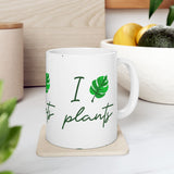 I Love Plants Ceramic Mug Coffee Cup Botanical Leaf Design Gardening Nature Lover Eco Friendly Sustainable Plant Parent Gift For Gardeners And Green Living