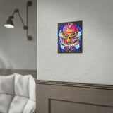 Flaming Pirate Skull Matte Vertical Poster Bold Gothic Nautical Wall Art Fiery Skull And Anchor Design For Dark Fantasy Lovers Metalcore Fans Artists And Biker Decor