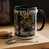 Heart Flower Accent Coffee Mug Bold Anatomical Heart Floral Design Motivational Ceramic Cup Empowering Symbol of Love Strength and Vitality Perfect Gift for Coffee Lovers Friends Birthdays Office Desk and Cozy Tea Moments