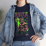 Ruler of the Sea Poseidon Unisex Heavy Cotton Tee Greek Mythology Statue Graphic Gothic Streetwear Bold Artistic Fashion T Shirt