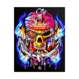 Flaming Pirate Skull Matte Vertical Poster Bold Gothic Nautical Wall Art Fiery Skull And Anchor Design For Dark Fantasy Lovers Metalcore Fans Artists And Biker Decor