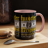 Hustler Original Money Maker Accent Coffee Mug 11oz 15oz Streetwear Bold Dollar Bill Graphic Motivational Entrepreneur Ceramic Cup