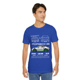 Porsche GT3 RS Inspired Blueprint Design Unisex Heavy Cotton Tee Premium Racing Streetwear Car Lovers T Shirt for Enthusiasts and Everyday Wear