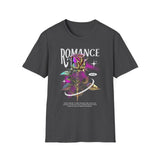 Unisex Softstyle T Shirt Romance Rose Graphic Black Tee Aesthetic Gothic Love Inspired Streetwear Fashion Bold Artistic Outfit