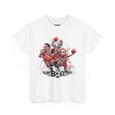 Legends On Court Unisex Heavy Cotton Tee Basketball Streetwear Graphic T Shirt Vibrant Athletic Art Design Perfect Gift For Sports Fans Players Gymwear Festivals And Urban Fashion Lovers