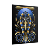Eye Of Eternity Poster Gold And Blue Egyptian Owl Pharaoh Sacred Geometry Art Print Spiritual Wall Decor For Focus Energy And Royal Inspiration