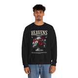 Heavens Hallucinations Crewneck Comfortable Unisex Heavy Blend Sweatshirt Artistic Streetwear Bold Floral Graphic Design for Self Expression Perfect Gift for Friends Birthdays Cozy Days