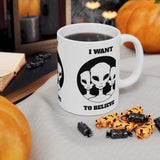 Unisex I Want To Believe Alien Ceramic Coffee Mug UFO Graphic Cup Extraterrestrial Space Themed Sci Fi Conspiracy Inspired Paranormal Gift Drinkware