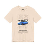 Blue Rally Inspired Performance Sedan Artwork Unisex Heavy Cotton Tee High Speed Streetwear Graphic Shirt For Car Enthusiasts And Automotive Art Lovers