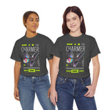 The Charmer Unisex Heavy Cotton Tee Futuristic Butterfly Graphic Streetwear Neon Cyber Aesthetic Artistic Fashion Statement T Shirt
