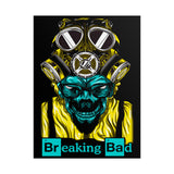 Toxic Genius Neon Gas Mask Skull Matte Vertical Poster Bold Cyberpunk Wall Art For Gamers Artists And Rebels Futuristic Science Aesthetic Room Decor Symbol Of Creativity And Power