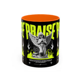 Praise Angel Statue Graphic Ceramic Mug Gothic Spiritual Coffee Tea Cup Bold Streetwear Design