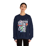 Eyes On Me Boys Medusa Crewneck Comfortable Unisex Heavy Blend Sweatshirt Mythological Streetwear Bold Empowerment Design for Self Expression Perfect Gift for Friends Birthdays Cozy Days Casual Wear