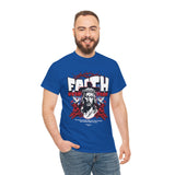 Faith Over Fear Jesus Crown Of Thorns Unisex Heavy Cotton Tee Christian Graphic Bold Religious Streetwear Motivational Bible Verse T Shirt
