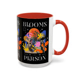 Blooms Person Accent Coffee Mug 11oz 15oz Abstract Floral Head Artistic Colorful Modern Creative Design Black White Ceramic Tea Cup Streetwear Inspired Artistic Fashion Drinkware