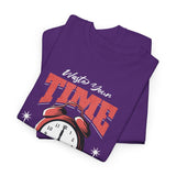 Waste Your Time Unisex Heavy Cotton Tee Graphic Black T Shirt Motivational Hustle Money Clock Streetwear Bold Entrepreneur Mindset Fashion Outfit