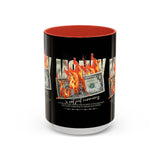 Money Is Not Just Currency Burning Dollar Graphic Accent Coffee Mug 11oz 15oz Hustler Motivational Cash Fire Design