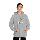 Bloom Stronger Floral Graphic Hoodie Comfortable Unisex Sweatshirt Motivational Streetwear Inspirational Empowerment Design for Self Growth Resilience Perfect Gift for Friends Birthdays Cozy Days Casual Wear