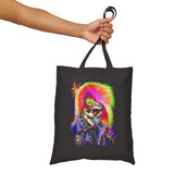 Calavera Punk Skull Tote Bag Neon Gothic Streetwear Accessory Bold Punk Art Festival Carryall For Tattoo Lovers Halloween Outfits And Alternative Fashion Enthusiasts