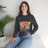 Money Is Not Just Currency Burning Dollar Graphic Unisex Heavy Blend Crewneck Sweatshirt Hustler Streetwear Motivational Cash Fire Design