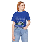 Porsche GT3 RS Inspired Blueprint Design Unisex Heavy Cotton Tee Premium Racing Streetwear Car Lovers T Shirt for Enthusiasts and Everyday Wear