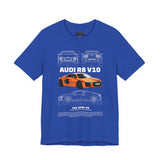 Orange Mid Engine Supercar Blueprint Artwork Unisex Heavy Cotton Tee High Performance Inspired Streetwear Graphic Shirt For Car Enthusiasts And Automotive Art Fans