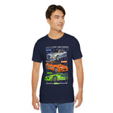 Street Racing Trio JDM Cars Graphic Unisex Heavy Cotton Tee for Drift Fans Performance Lovers and Streetwear Enthusiasts