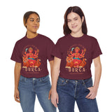 Goddess The Mother Durga T Shirt Divine Shakti Devi Maa Graphic Tee Navratri Durga Puja Festival Wear Hindu Spiritual Devotional Unisex Cotton Casual Streetwear Gift For Devotees