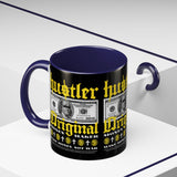 Hustler Original Money Maker Accent Coffee Mug 11oz 15oz Streetwear Bold Dollar Bill Graphic Motivational Entrepreneur Ceramic Cup