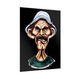 Grumpy Street Legend Poster Bold Comic Art Print Expressive Urban Character Artwork Vibrant Caricature Design Perfect for Bedroom, Studio, or Office Wall Décor Gift for Art Lovers and Street Culture Fans