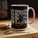 Dynasty Accent Coffee Mug 11oz 15oz Black Ceramic Mug with Roman Statue Bust and Butterfly Artwork for History Lovers and Modern Art Fans