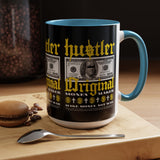 Hustler Original Money Maker Accent Coffee Mug 11oz 15oz Streetwear Bold Dollar Bill Graphic Motivational Entrepreneur Ceramic Cup