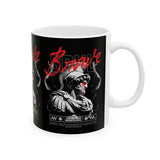 Brave Warrior Roman Gladiator Ceramic Mug Bold Motivational Coffee Cup Inspirational Streetwear Style Tea Mug Durable Print