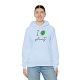 I Love Plants Hoodie Unisex Heavy Blend Sweatshirt Eco Friendly Botanical Leaf Design Gardening Nature Lover Sustainable Green Living Gift Pullover