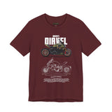 Ducati Inspired Power Cruiser Motorcycle Graphic Unisex Heavy Cotton Tee Premium Streetwear T Shirt for Riders Bikers Enthusiasts and Everyday Wear