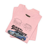 Silver Blue Street Racing Artwork Unisex Heavy Cotton Tee High Performance Inspired Graphic Shirt For Car Lovers And Urban Streetwear Fans