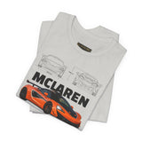 Orange Hypercar Blueprint Unisex Heavy Cotton Tee High Detail Automotive Art Streetwear Graphic for Car Enthusiasts and Daily Wear