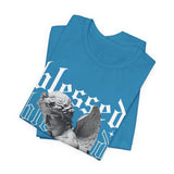 Blessed Angel Statue Graphic Unisex Jersey Short Sleeve Tee Gothic Streetwear Aesthetic Spiritual Bold Artistic Fashion T Shirt