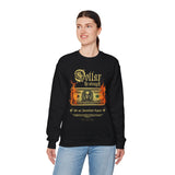 Dollar The Strength Burning Money Legacy Unisex Heavy Blend Crewneck Sweatshirt Gothic Flames Graphic Bold Motivational Streetwear Pullover