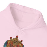 Unisex Balinese Barong Mask Hoodie Heavy Blend Pullover Sweatshirt Tribal Cultural Warrior Spirit Inspired Mythical Festival Graphic Streetwear