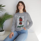 Love Fake Friendship Rose Crewneck Comfortable Unisex Sweatshirt Bold Graphic Streetwear Pullover Empowering Artistic Floral Design For Self Expression Perfect Gift For Friends Birthdays Cozy Days...