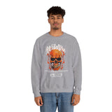 Wildfire Skull Flames Unisex Heavy Blend Crewneck Sweatshirt Gothic Inferno Graphic Bold Streetwear Motivational Statement Pullover