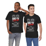 Shelby Red High Performance Muscle Coupe Blueprint Unisex Heavy Cotton Tee Retro Car Art Streetwear Gift for Gearheads Daily Wear Car Lovers Apparel