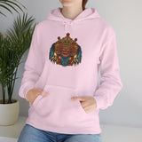 Balinese Barong Mask Unisex Hoodie Heavy Blend Pullover Sweatshirt Tribal Cultural Warrior Spirit Inspired Mythical Festival Graphic Streetwear