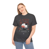 Landscape Unisex Heavy Cotton Tee Graphic T Shirt Black Nature Inspired Abstract Mountain Design Modern Streetwear Outdoor Adventure Artistic Fashion Outfit