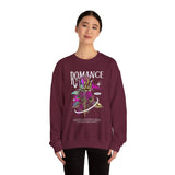 Romance Rose Unisex Heavy Blend Crewneck Sweatshirt Graphic Pullover Black Gothic Aesthetic Love Inspired Streetwear Fashion Artistic Outfit