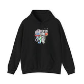 Eyes On Me Boys Medusa Hoodie Comfortable Unisex Heavy Blend Sweatshirt Mythological Streetwear Bold Empowerment Design for Self Expression Perfect Gift for Friends Birthdays Cozy Days Casual Wear