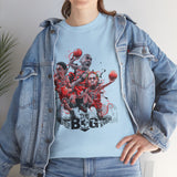 Legends On Court Unisex Heavy Cotton Tee Basketball Streetwear Graphic T Shirt Vibrant Athletic Art Design Perfect Gift For Sports Fans Players Gymwear Festivals And Urban Fashion Lovers