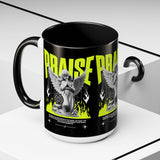 Praise Angel Statue Graphic Ceramic Mug Gothic Spiritual Coffee Tea Cup Bold Streetwear Design
