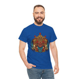 Kala Bhairav Mask Graphic T Shirt Mythical Cultural Warrior Spirit Inspired Tee Tribal Festival Art Streetwear Heavy Cotton Top